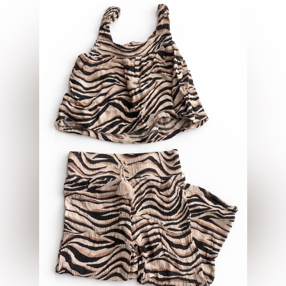 Jessica Simpson Zebra Print 2-Piece Set 4T | Tank & Shorts | EUC